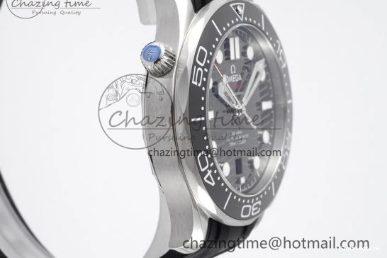 0314 Seamaster Diver 300M ZF 1:1 Best Edition Black Ceramic Black Dial on Black Rubber Strap A EasyMatch 7821